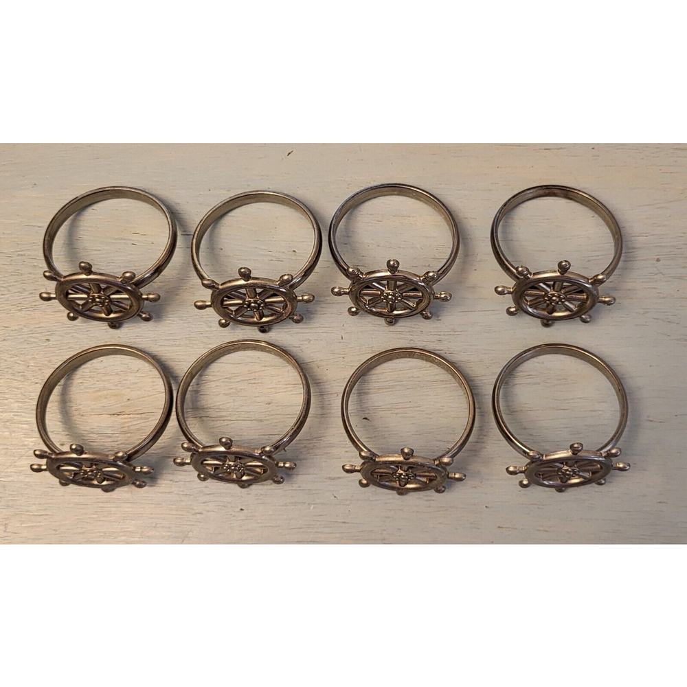 Nautical silver Napkin Rings Set - Picture 6 of 8